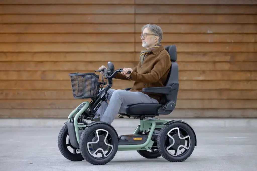 perfecte zithouding op de scootmobiel scoozy